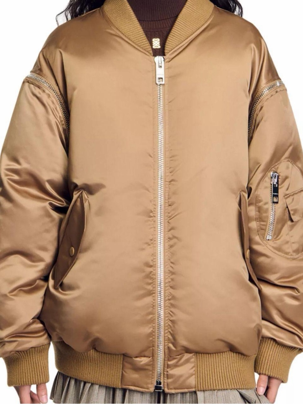 NWT Sandro Gaga Puffer Bomber Jacket